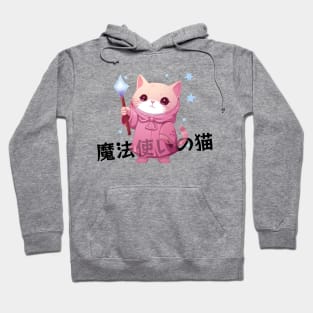 Cute Wizard Cat Japanese Text Hoodie